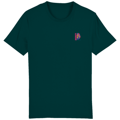 T-Shirt mit Aufdruck DIVERSITY und Bild LION in knalligen Farben vorne