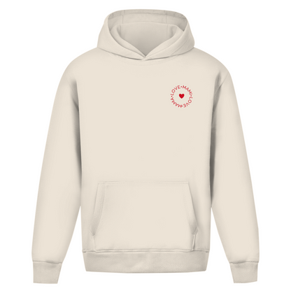 Oversize Hoodie ohne Kordel mit "Love Mama Love Mami"