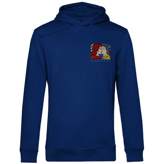 Hoodie mit Kordel und Kuss Print im Stil von Roy Lichtenstein