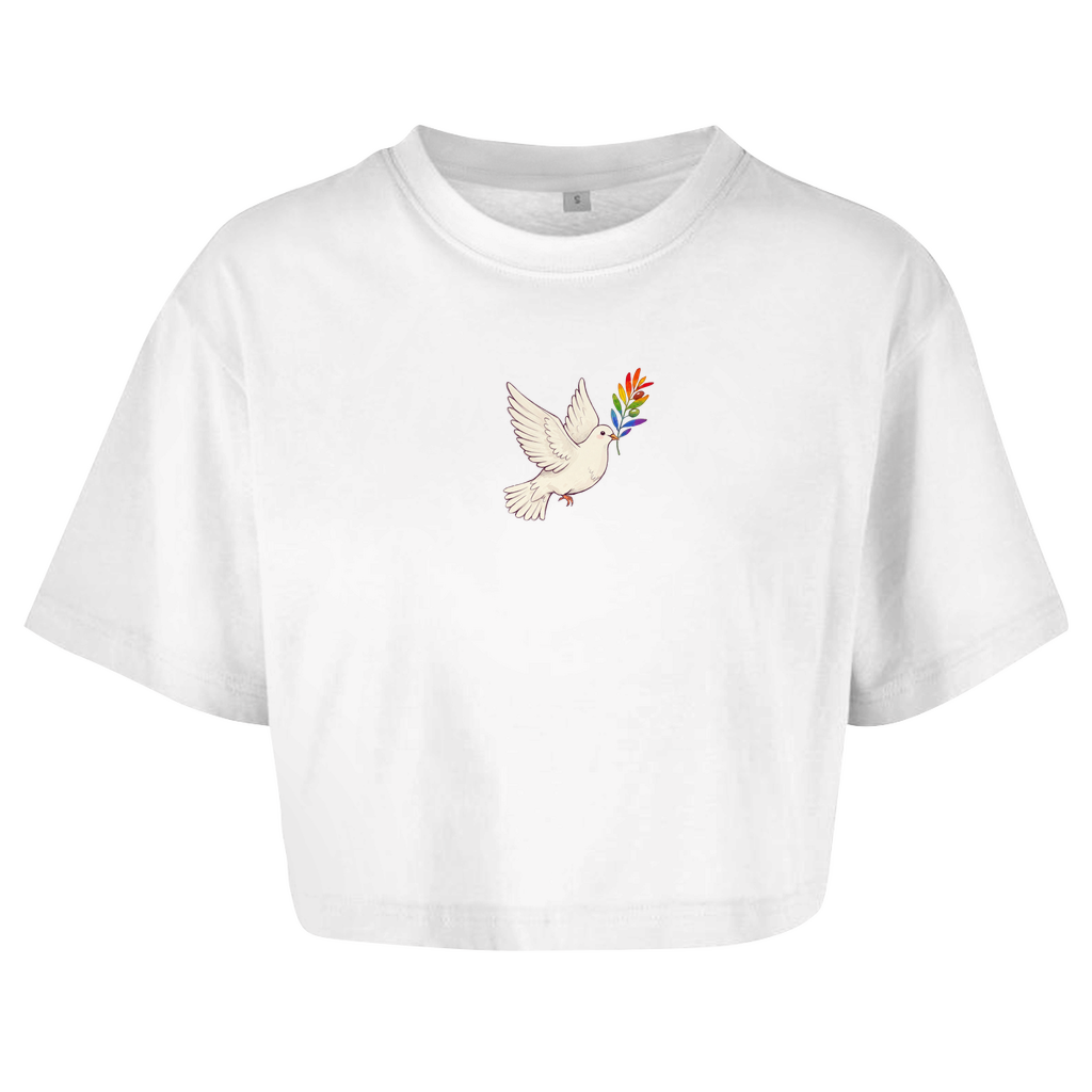 Oversize Crop Top "Friedenstaube Pride Edition"