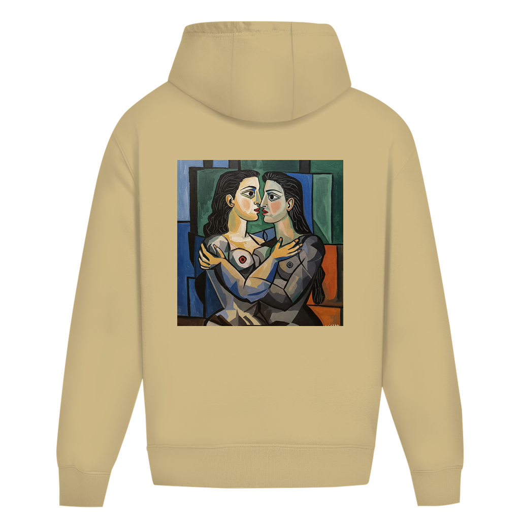 Oversize Hoodie ohne Kordel mit Kuss Print im Stil von Pablo Picasso