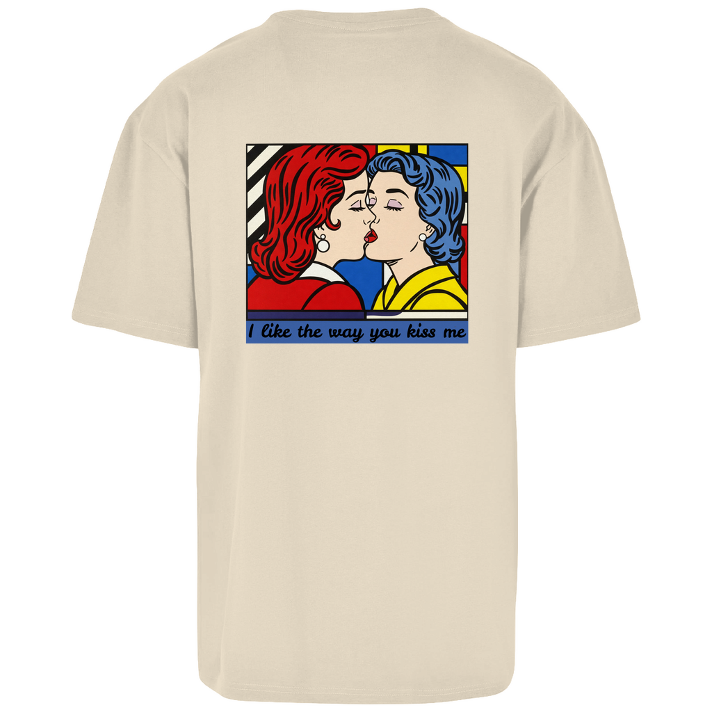 Oversize T-Shirt mit Kuss Print im Stil von Roy Lichtenstein
