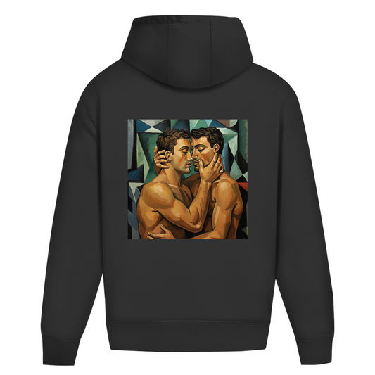 Oversize Hoodie ohne Kordel mit Kuss Print im Stil von Pablo Picasso