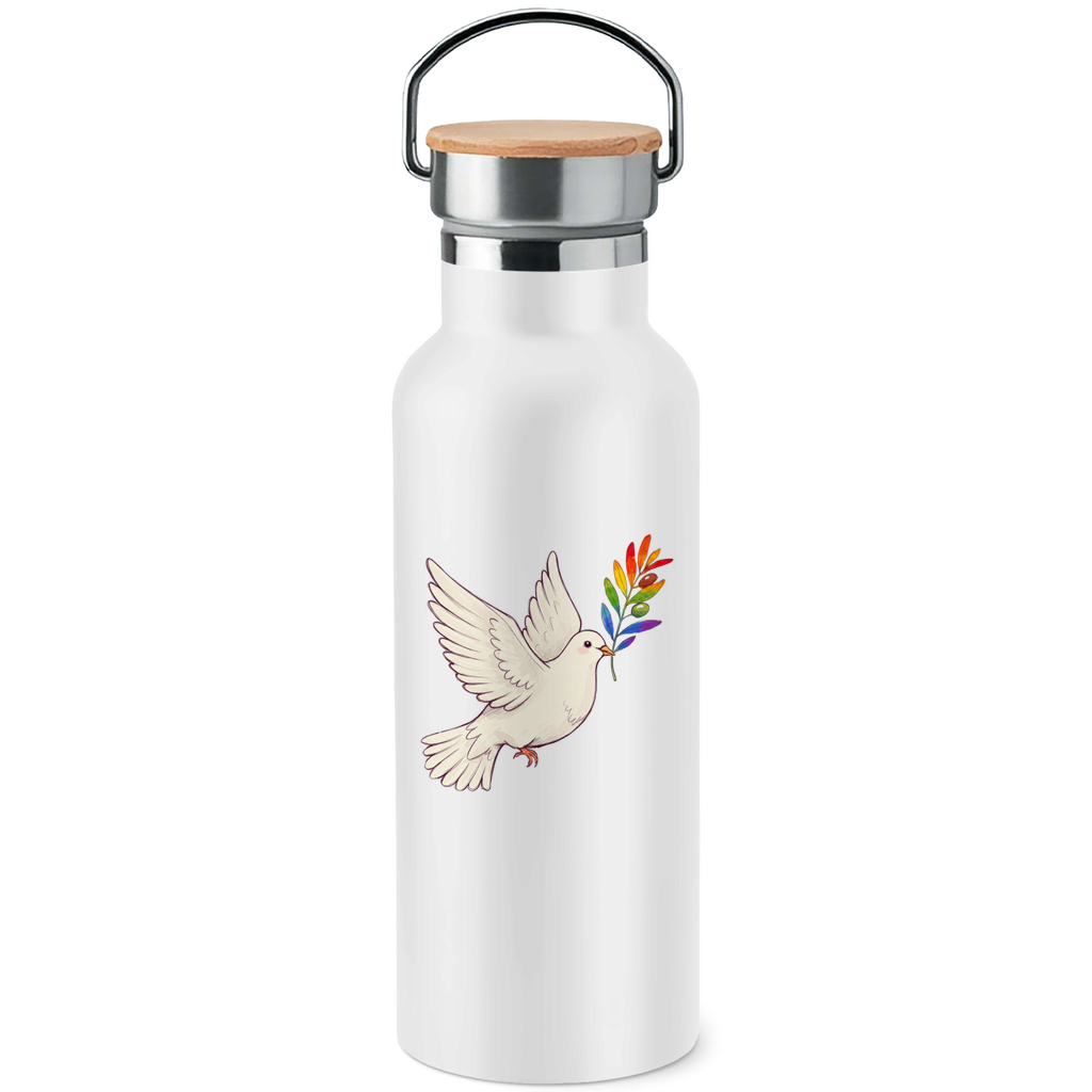 Edelstahl-Trinkflasche "Friedenstaube Pride Edition"