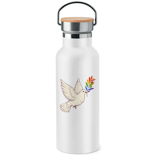 Edelstahl-Trinkflasche "Friedenstaube Pride Edition"