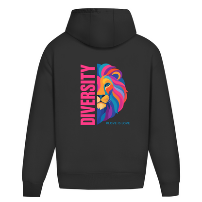 Oversize Hoodie ohne Kordel mit "DIVERSITY LION"