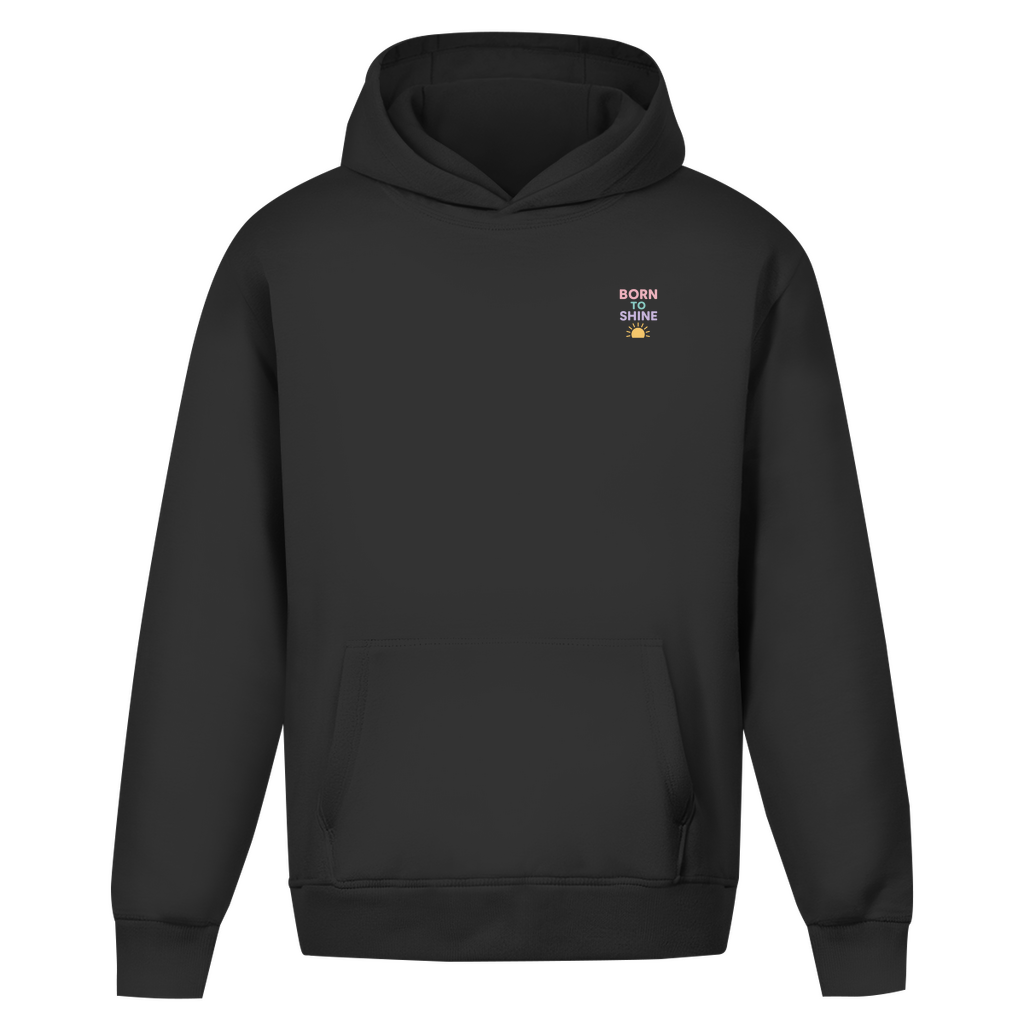 Oversize Hoodie ohne Kordel mit "Born to Shine"