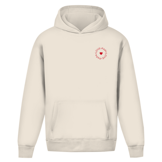 Oversize Hoodie ohne Kordel mit "Love Papa Love Papi"