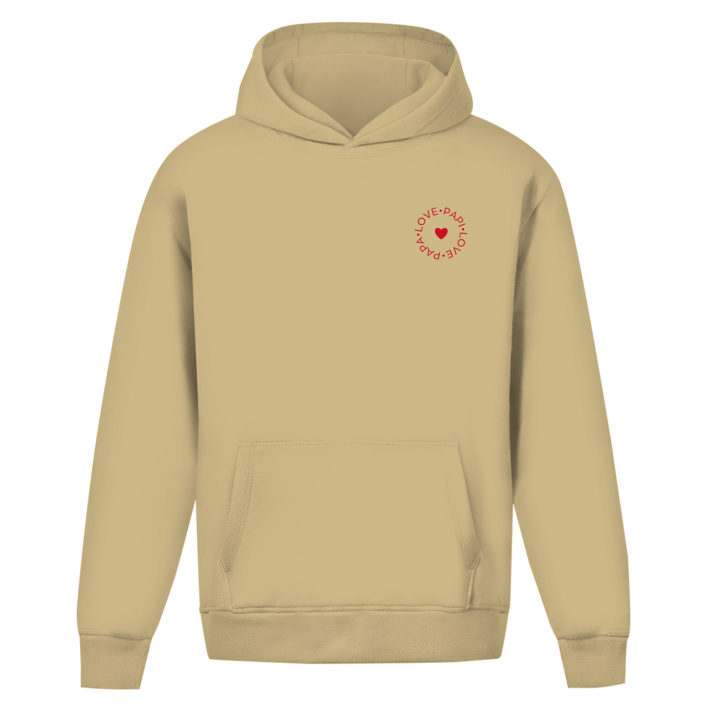 Oversize Hoodie ohne Kordel mit "Love Papa Love Papi"