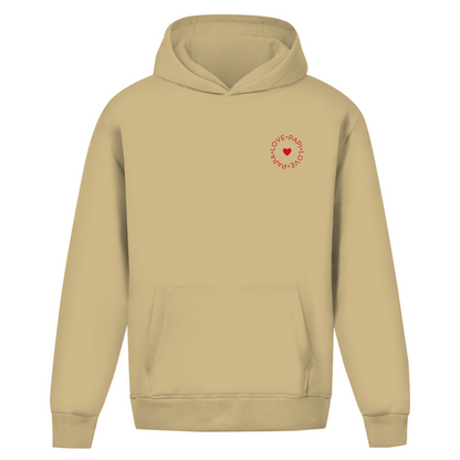 Oversize Hoodie ohne Kordel mit "Love Papa Love Papi"