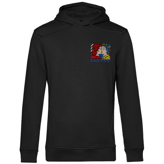 Hoodie mit Kordel und Kuss Print im Stil von Roy Lichtenstein