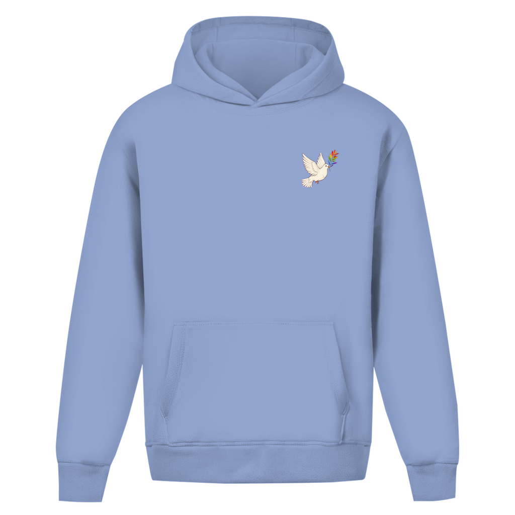 Oversize Hoodie ohne Kordel mit "Friedenstaube Pride Edition"