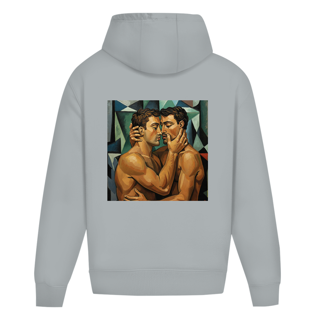 Oversize Hoodie ohne Kordel mit Kuss Print im Stil von Pablo Picasso