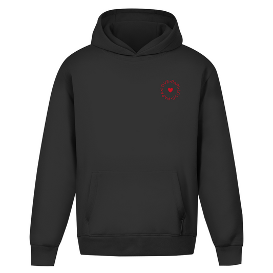 Oversize Hoodie ohne Kordel mit "Love Papa Love Papi"