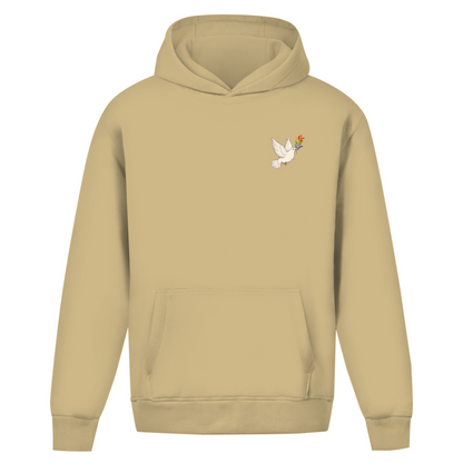 Oversize Hoodie ohne Kordel mit "Friedenstaube Pride Edition"