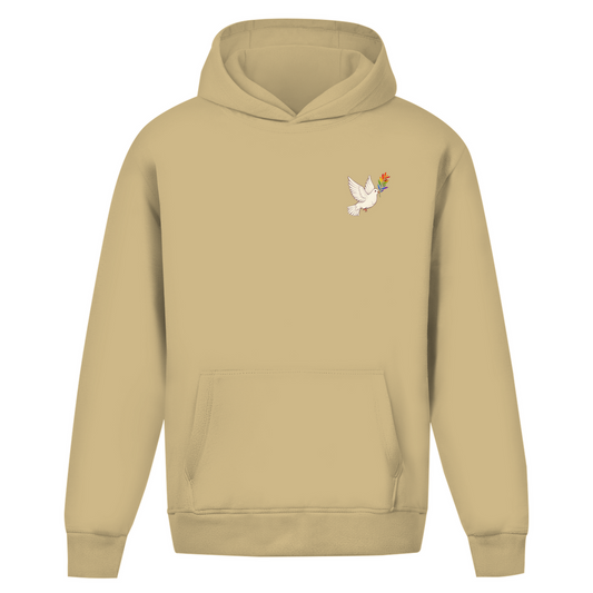 Oversize Hoodie ohne Kordel mit "Friedenstaube Pride Edition"