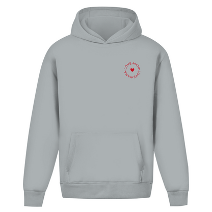 Oversize Hoodie ohne Kordel mit "Love Mama Love Mami"