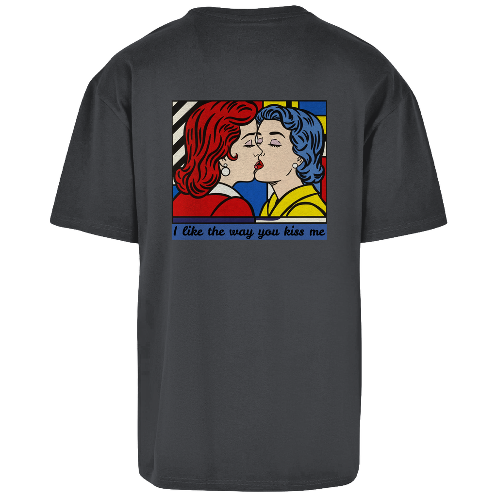 Oversize T-Shirt mit Kuss Print im Stil von Roy Lichtenstein