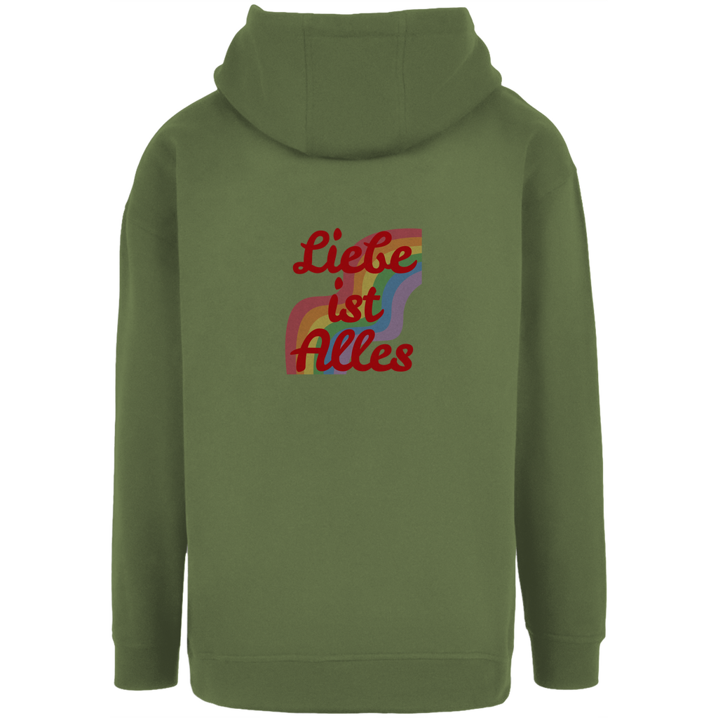 Oversize Hoodie mit Kordel und Print "Liebe ist Alles"