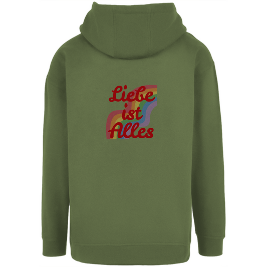 Oversize Hoodie mit Kordel und Print "Liebe ist Alles"