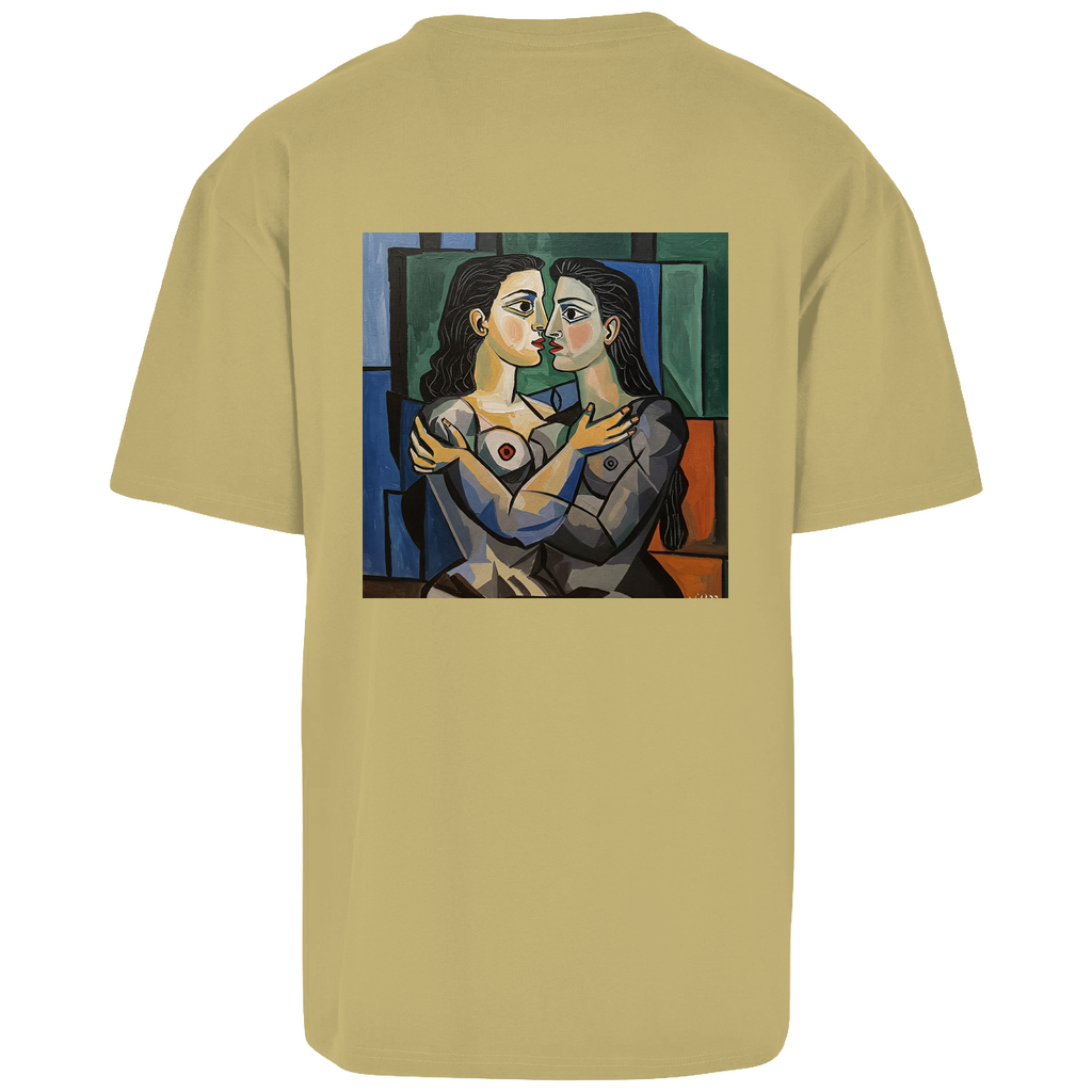 Oversize T-Shirt mit Kuss Print im Stil von Pablo Picasso